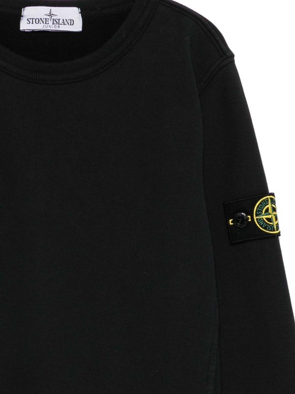 STONE ISLAND: Suéteres con cuello pico online - Suéter Cuello Redondo - Negro