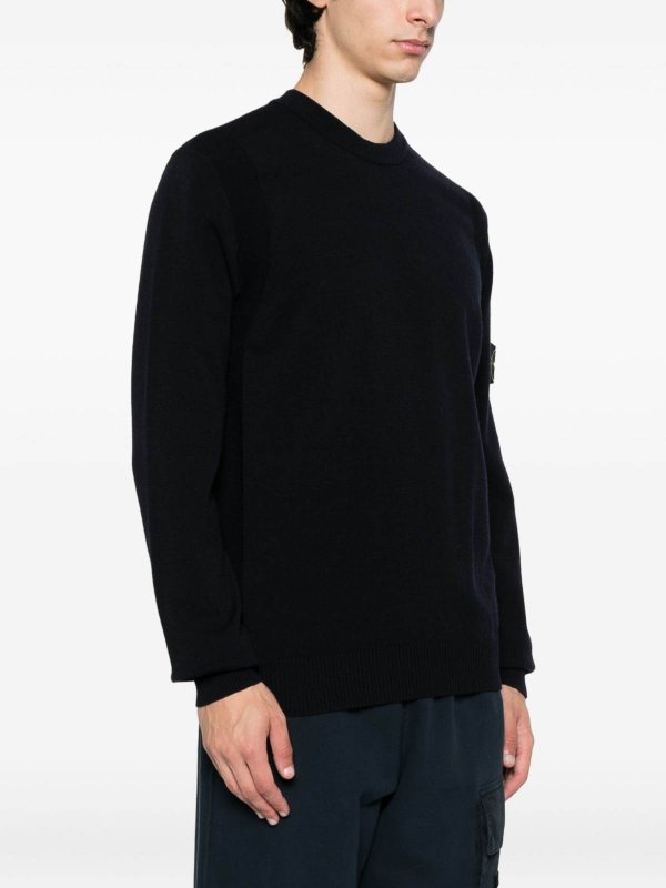 STONE ISLAND: crew necks online - Crew Neck Sweater With Logo Patch