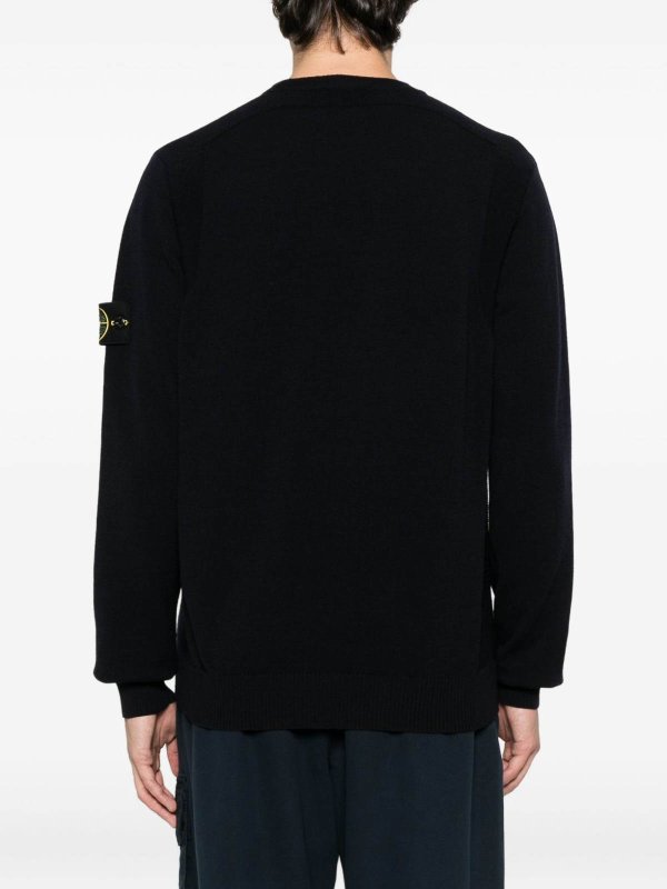 The Best Shops STONE ISLAND: crew necks - Crew Neck Sweater With Logo Patch
