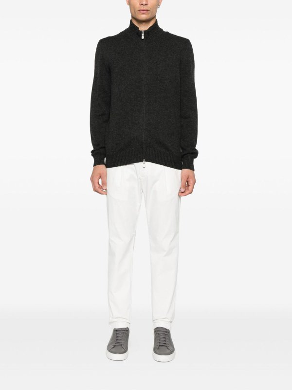 The Best Shops VENGERA: Strickpullover mit Rundhalsausschnitt - Rundhalspullover - Grau