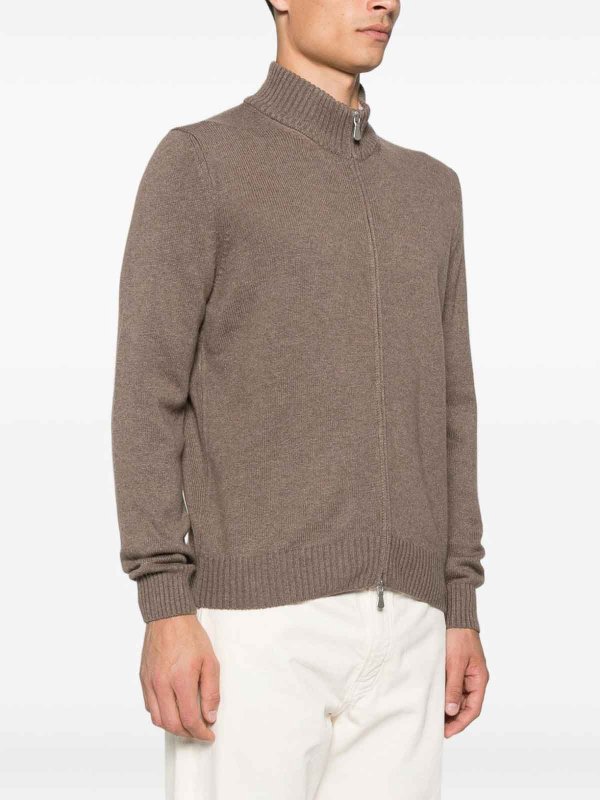 The Best Shops VENGERA: Strickpullover mit Rundhalsausschnitt - Rundhalspullover - Braun