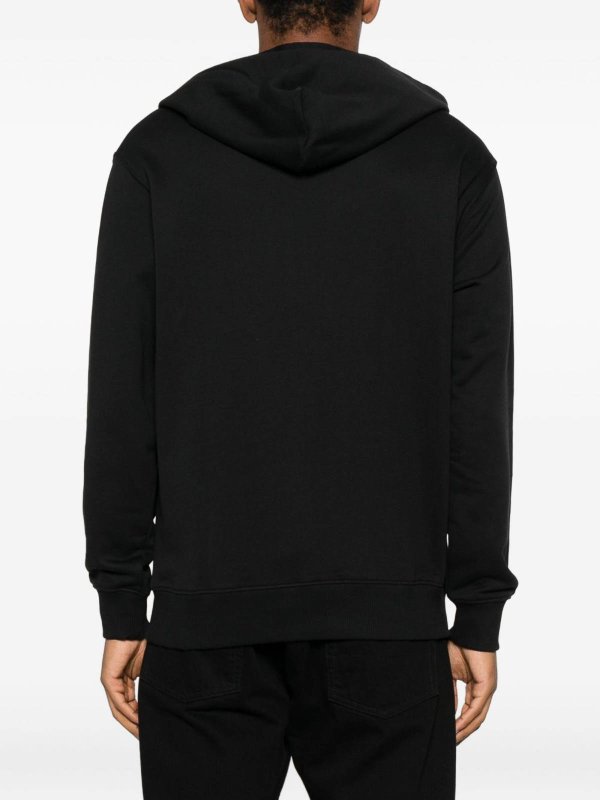 VERSACE JEANS: Sweatshirts & Sweaters online - Black Cotton Hoodie With Logo