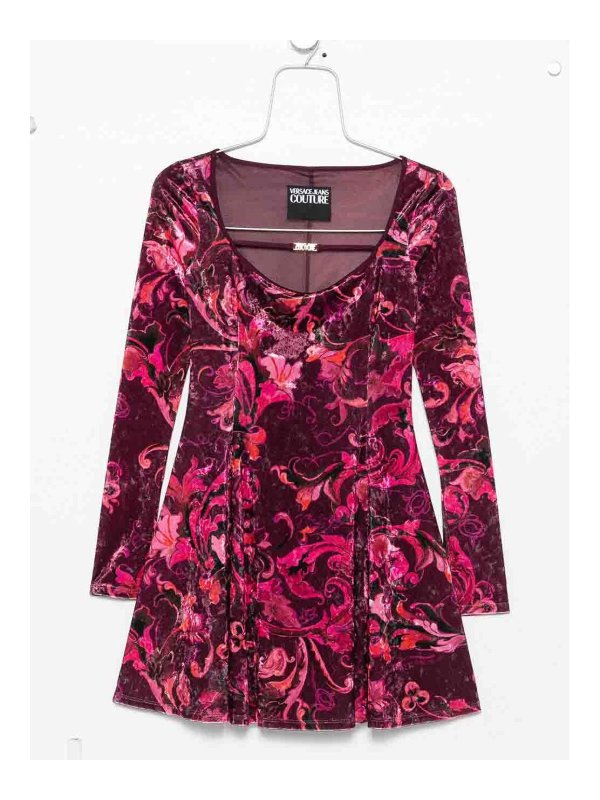 VERSACE JEANS: Vestidos media pierna - Vestido Midi - Rojo Oscuro