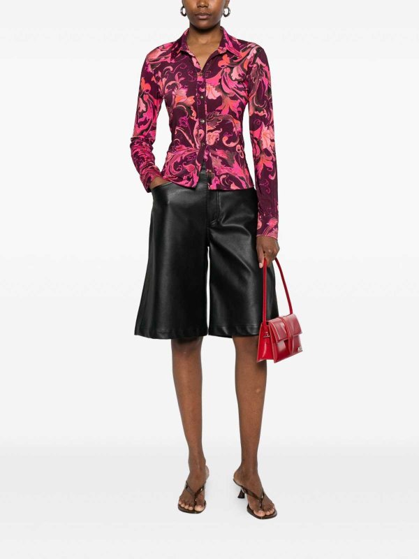 Burgundy Baroque Print Shirt shop online: VERSACE JEANS