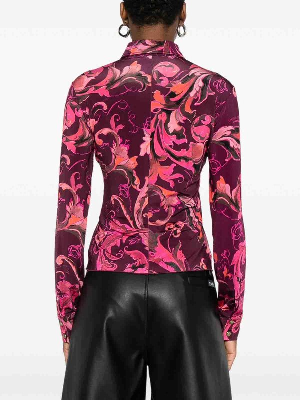 VERSACE JEANS buy online Burgundy Baroque Print Shirt