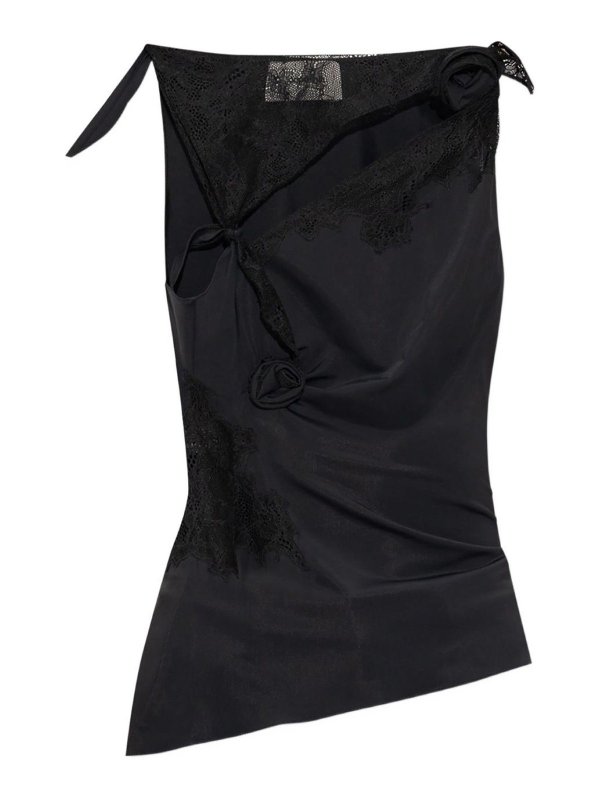 COPERNI: Tops & Tank tops - Top With Knots And Lace Inserts