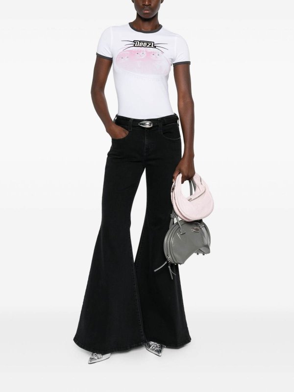 The Best Shops DIESEL: t-shirts - White Cotton T-Shirt With Print