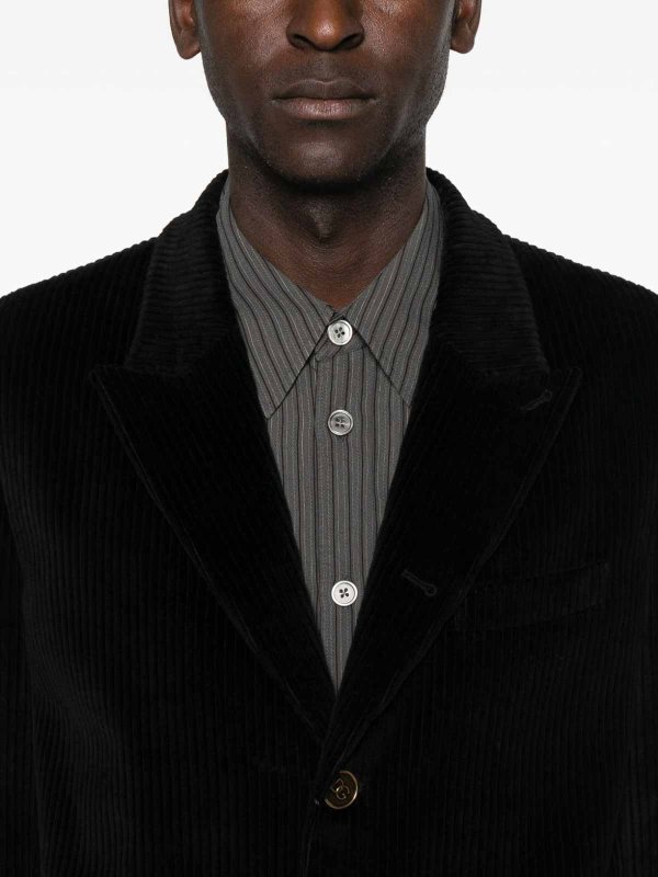 Black Ribbed Single-Breasted Blazer shop online: DOLCE & GABBANA