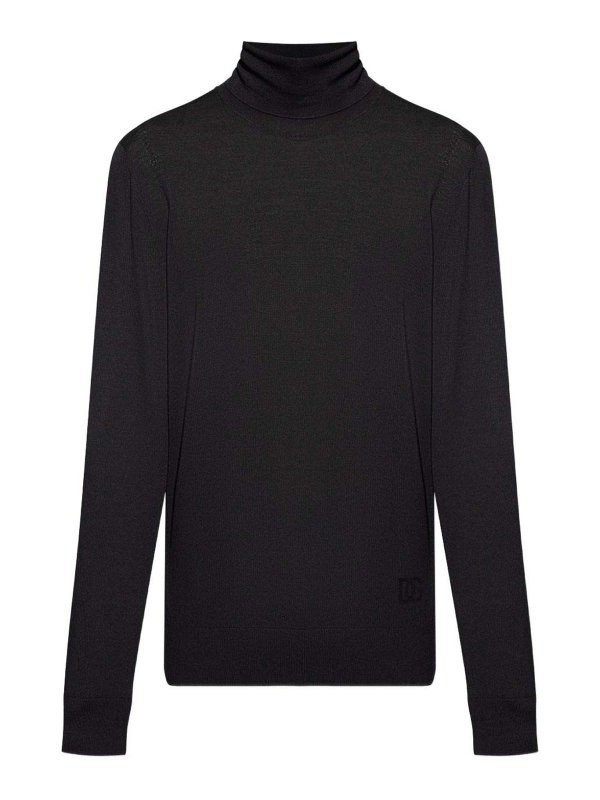 DOLCE & GABBANA: Strickpullover mit Rundhalsausschnitt - Rundhalspullover - Schwarz