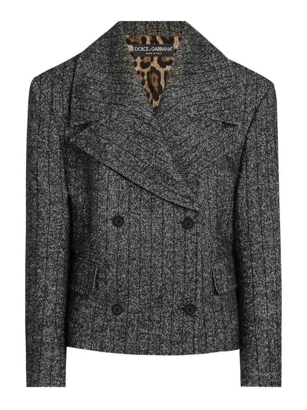 DOLCE & GABBANA: casual jackets - Double-Breasted Pinstriped Jacket