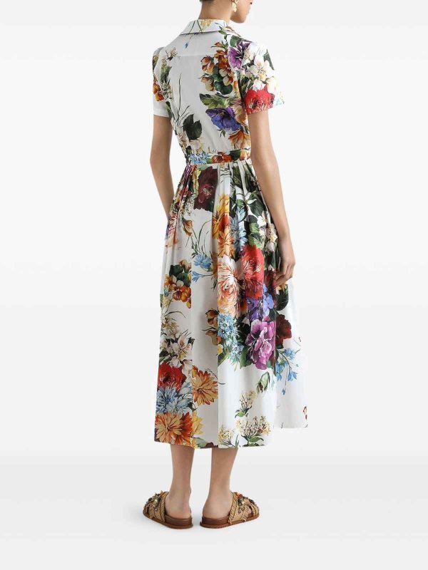 DOLCE & GABBANA: knee length dresses online - Midi Dress With A Floral Bouquet Print
