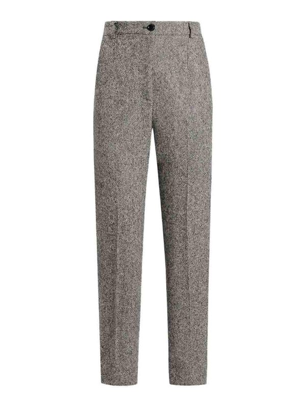 DOLCE & GABBANA: pantaloni casual - Pantaloni di lana grigia slim