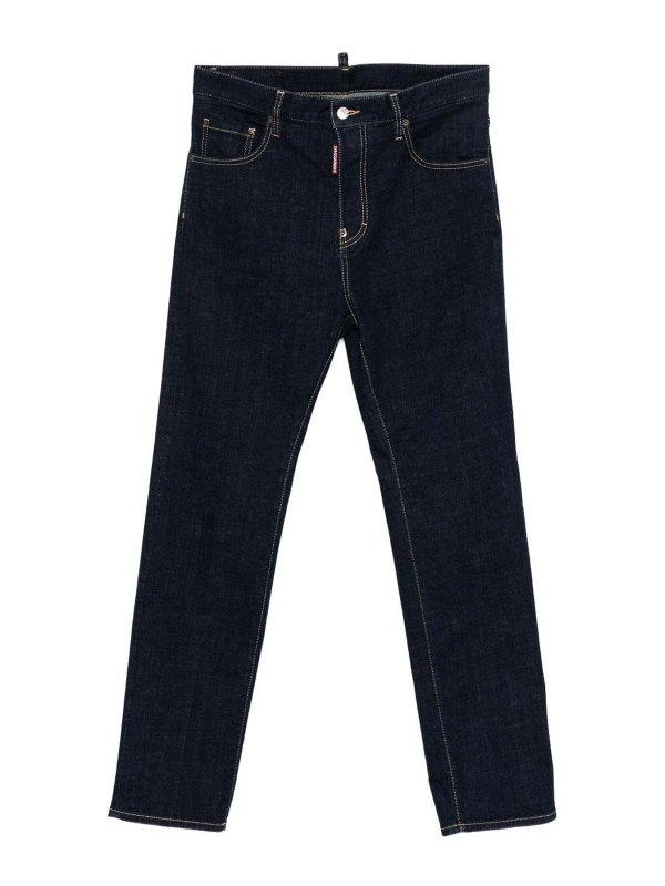DSQUARED2: bootcut jeans - Navy Blue Straight Jeans