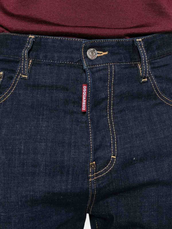 DSQUARED2: bootcut jeans online - Navy Blue Straight Jeans