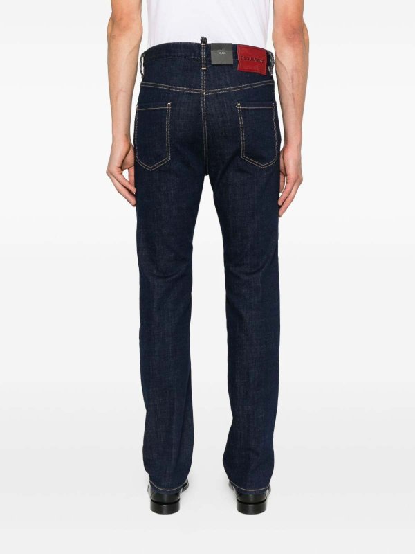 The Best Shops DSQUARED2: bootcut jeans - Navy Blue Straight Jeans