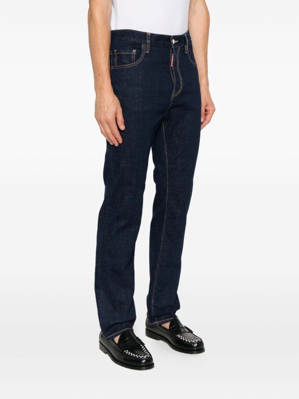 Navy Blue Straight Jeans shop online: DSQUARED2
