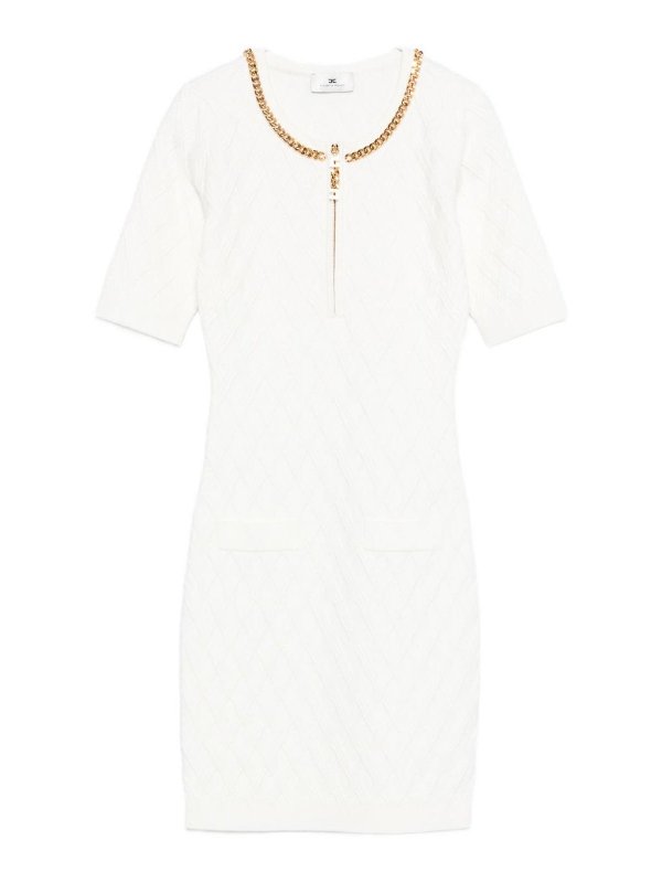 ELISABETTA FRANCHI: Robes courtes - Robe Courte - Blanc