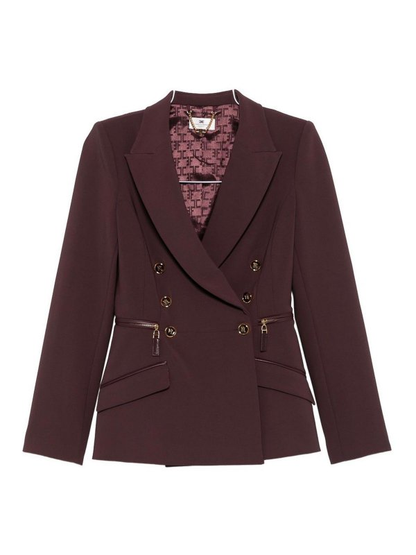 ELISABETTA FRANCHI: Blazer - Blazer - Rojo Oscuro