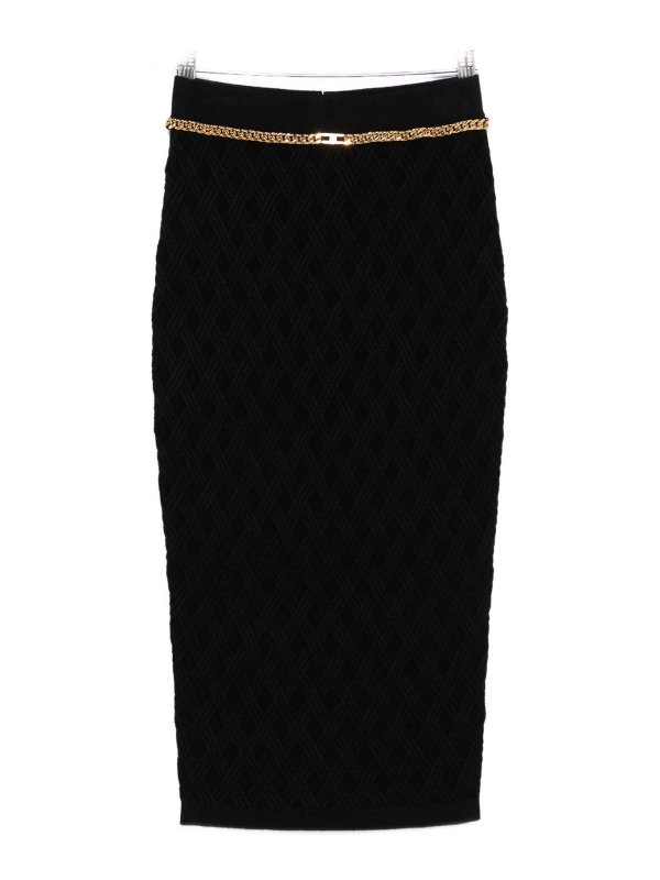 ELISABETTA FRANCHI: Faldas media pierna y semilargas - Falda Semilarga - Negro