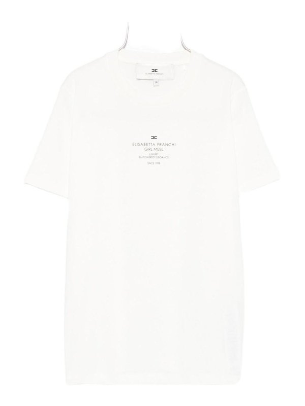 ELISABETTA FRANCHI: T-shirts - T-Shirt - Weiß