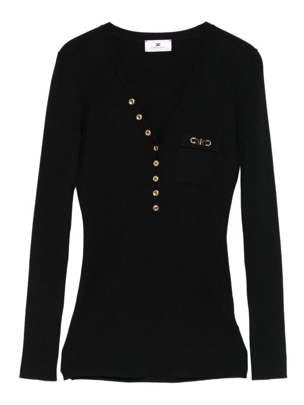 ELISABETTA FRANCHI: Pull col rond - Pull Col Rond - Noir