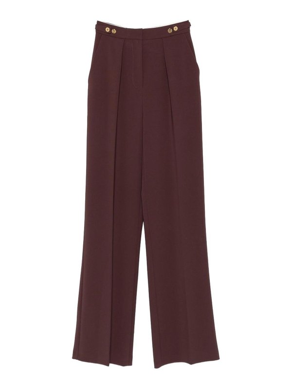 ELISABETTA FRANCHI: Pantalones casual - Pantalón Casual - Rojo Oscuro