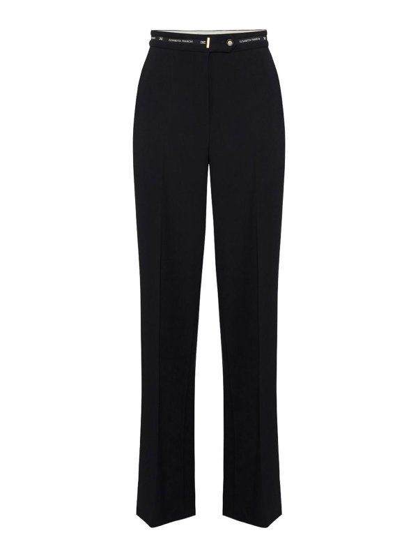 ELISABETTA FRANCHI: カジュアルトラウザー - カジュアルパンツ - 黒