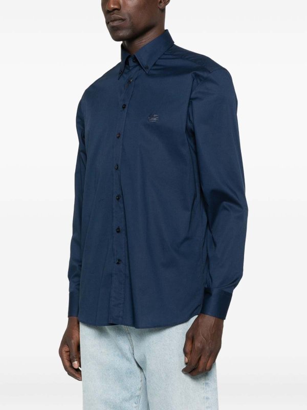ETRO buy online Blue Stretch Cotton Shirt