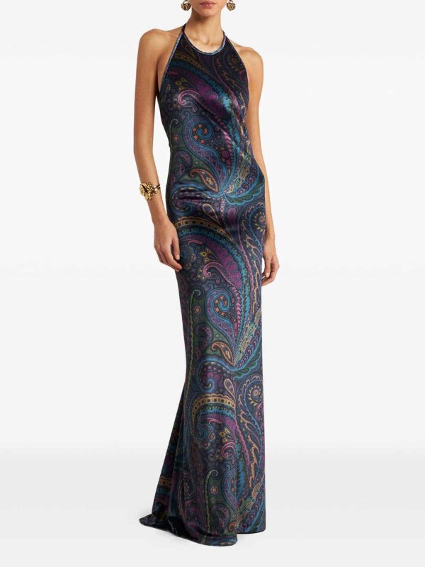 マキシドレス - ブルー shop online: ETRO