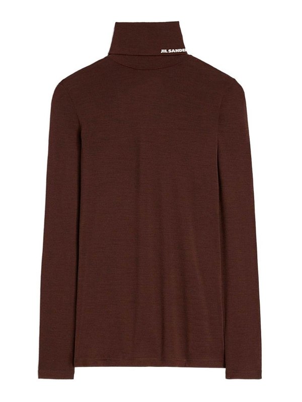 JIL SANDER: t-shirts - High-Neck T-Shirt With Logo