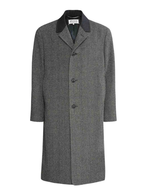 Maison Margiela: short coats - Long Single-Breasted Wool Coat