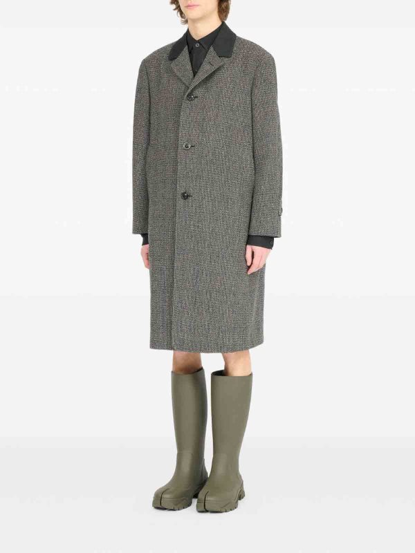 The Best Shops Maison Margiela: short coats - Long Single-Breasted Wool Coat