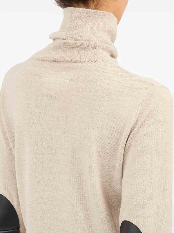 The Best Shops MM6 MAISON MARGIELA: Pull col rond - Pull Col Rond - Beige