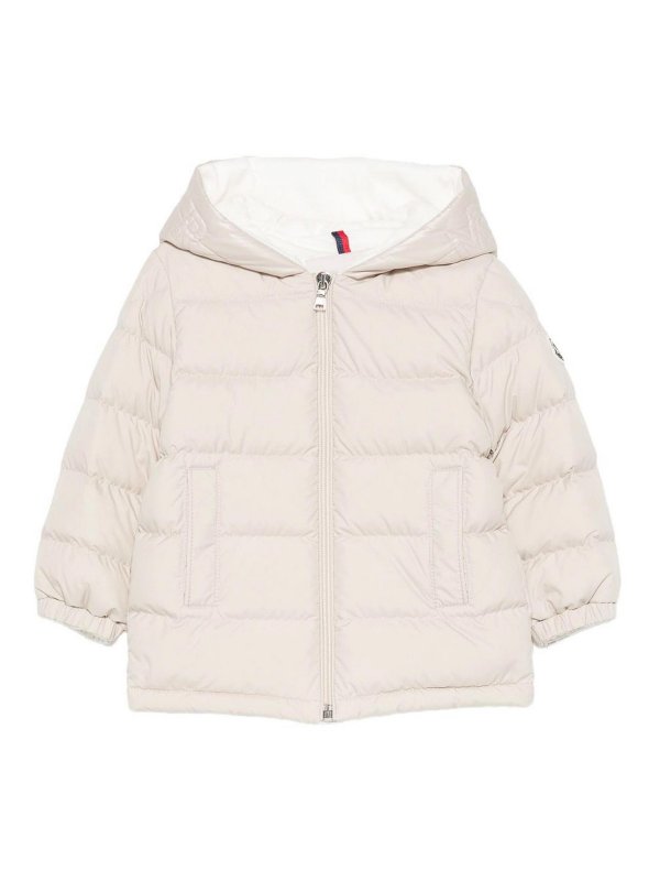 MONCLER: ダウン・ハイテクジャケット - ダウンジャケット - ベージュ