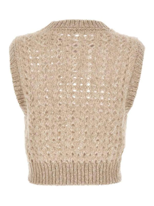 PESERICO: Strickpullover mit Rundhalsausschnitt online - Rundhalspullover - Beige