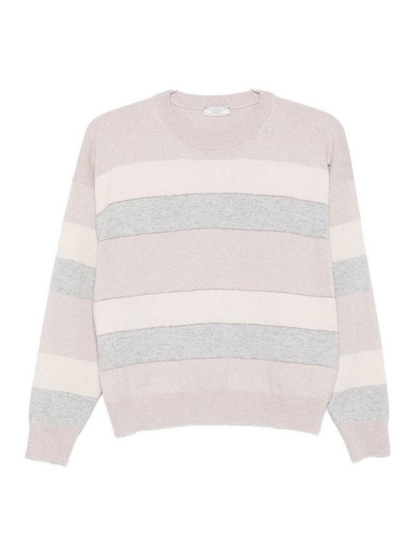 PESERICO: Strickpullover mit Rundhalsausschnitt - Rundhalspullover - Grau