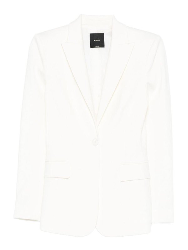 Pinko: blazers - White Single-Breasted Blazer