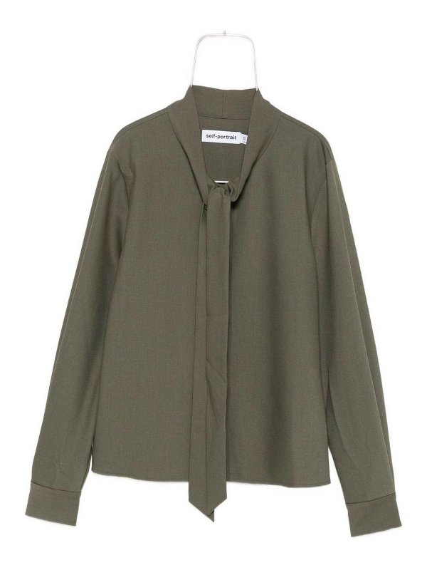 Self Portrait: Blusen - Bluse - Grün