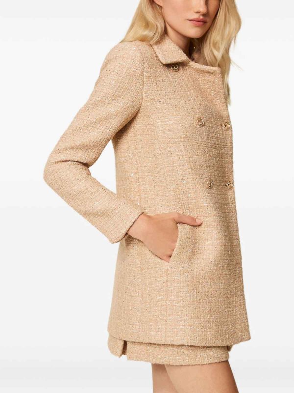 ショートコート - ベージュ shop online: TWINSET