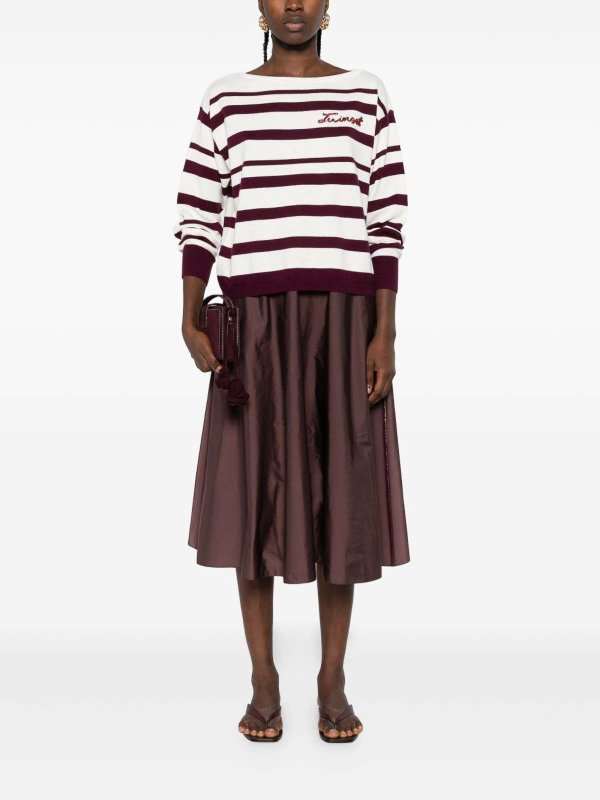 The Best Shops TWINSET: Suéteres con cuello pico - Suéter Cuello Redondo - Blanco