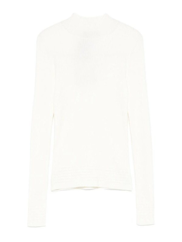 TWINSET: Suéteres con cuello pico - Suéter Cuello Redondo - Blanco