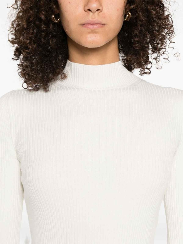 TWINSET: Suéteres con cuello pico online - Suéter Cuello Redondo - Blanco
