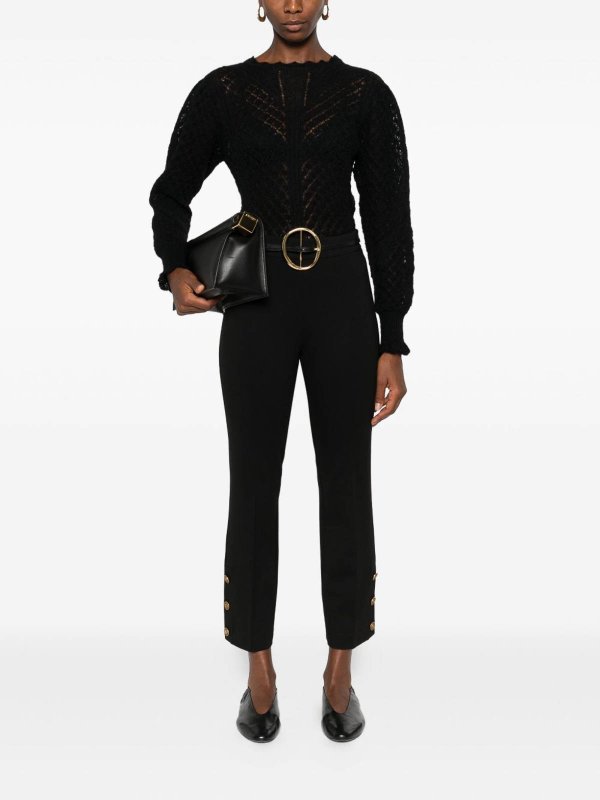 TWINSET: Strickpullover mit Rundhalsausschnitt online - Rundhalspullover - Schwarz