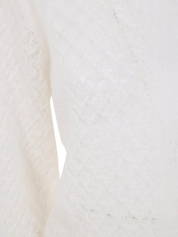 The Best Shops TWINSET: Strickpullover mit Rundhalsausschnitt - Rundhalspullover - Weiß