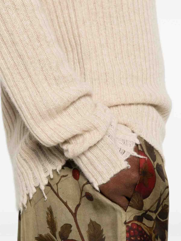 The Best Shops UMA WANG: Suéteres con cuello pico - Suéter Cuello Redondo - Beis