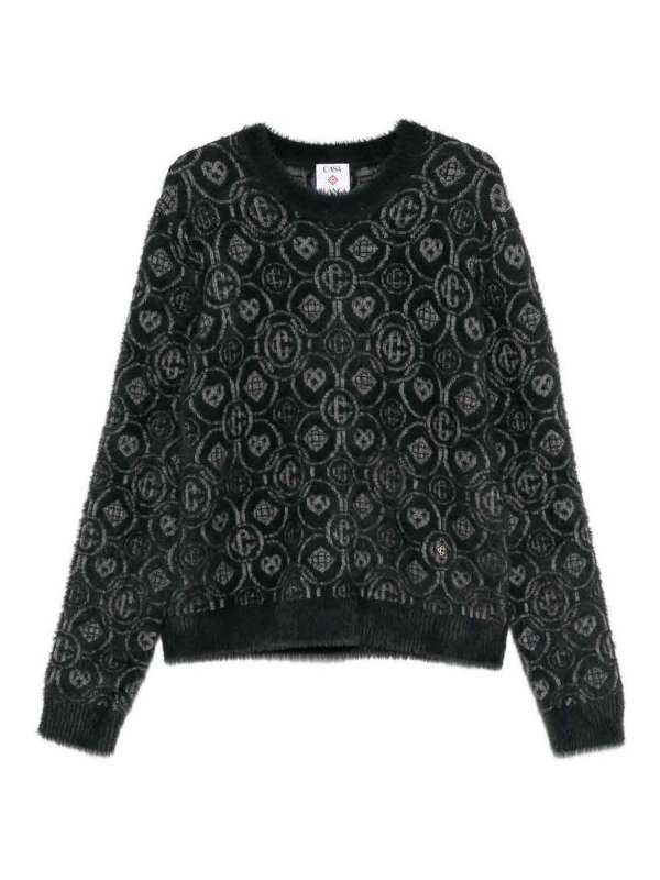 CASABLANCA: Strickpullover mit Rundhalsausschnitt - Rundhalspullover - Grau