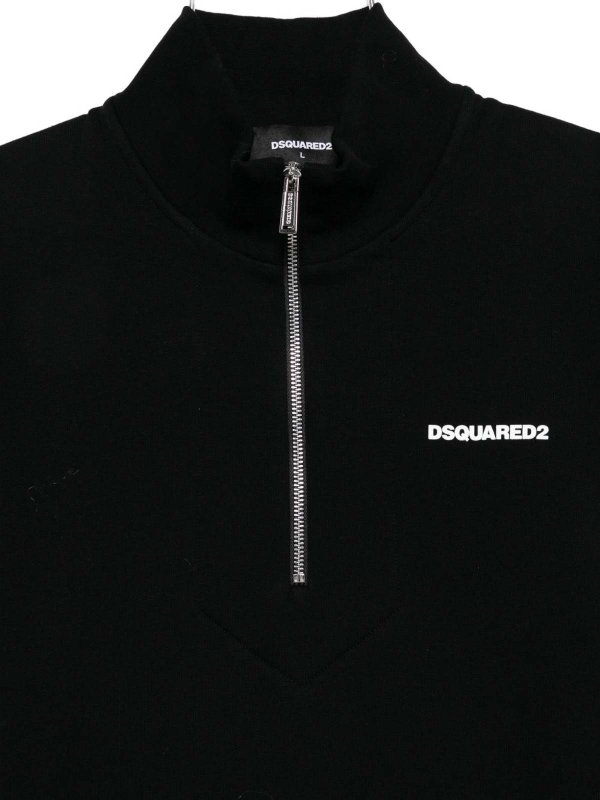 The Best Shops DSQUARED2: Sweatshirts & Sweaters - Cotton Sweatshirt With Zip