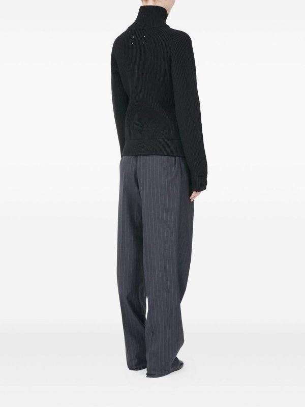 Maison Margiela: crew necks online - High-Neck Sweater With Zip