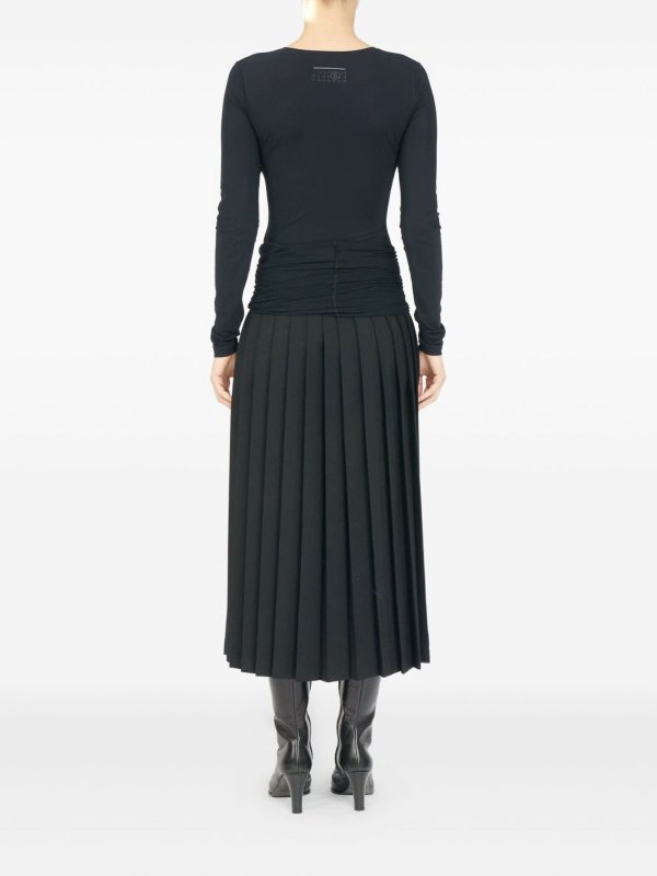 The Best Shops MM6 MAISON MARGIELA: Jupes midi et au genou - Jupe Midi - Noir