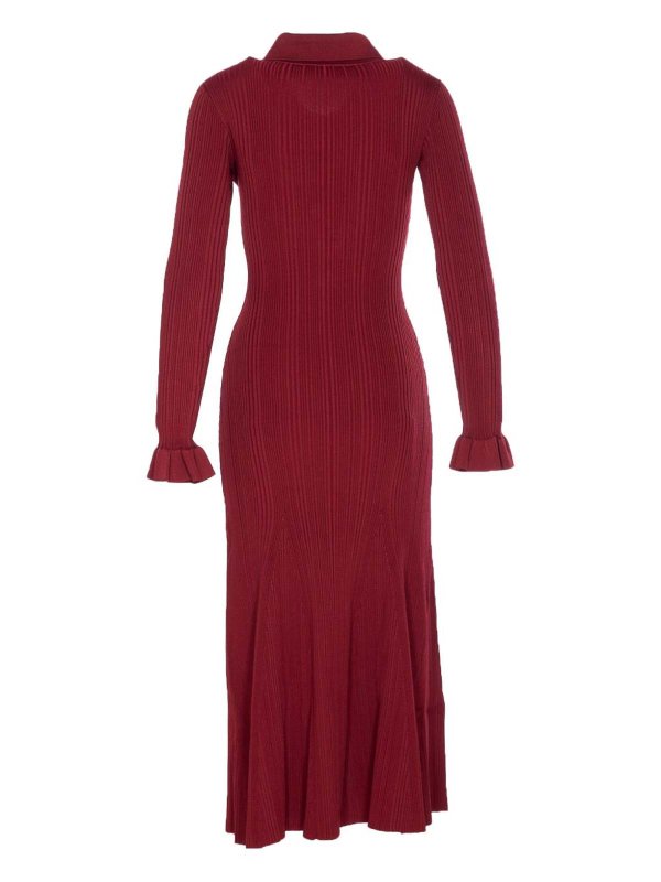 Self Portrait: knee length dresses online - Ribbed Midi Dress